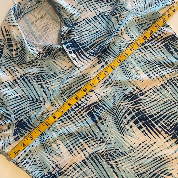 Bonobos M-Flex Palm Secret Golf Polo Shirt Mens Medium Slim Fit Blue Tropical - Picture 7 of 8